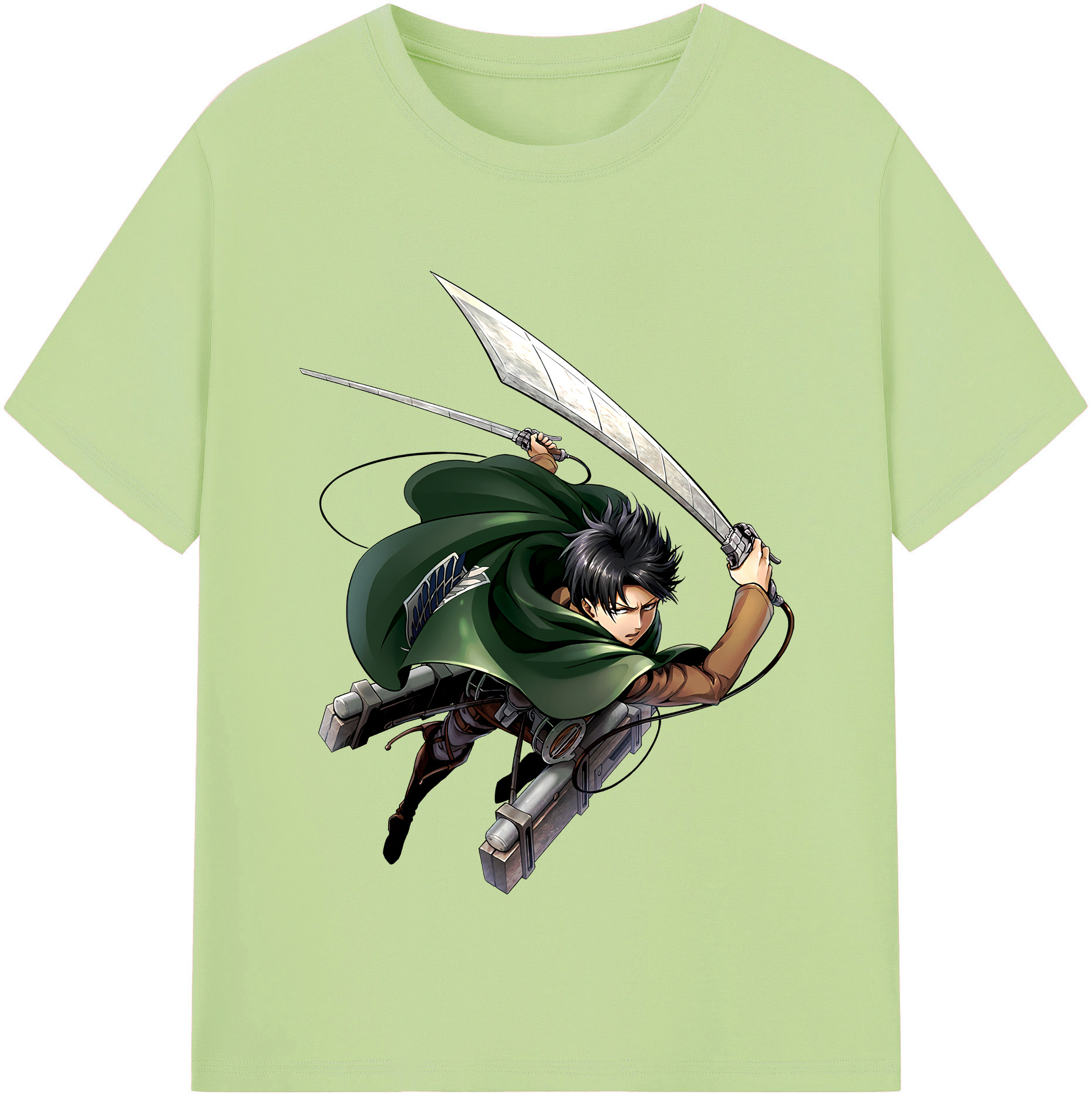 （画像用） 進撃の巨人 リヴァイ·アッカーマン Attack on Titan Levi Ackerman 綿100％半袖Tシャツ（フロントプリント）